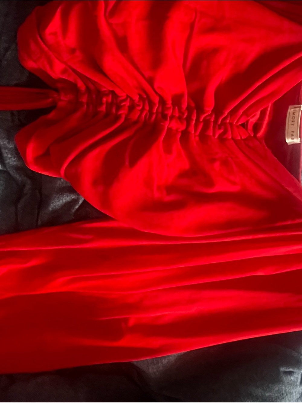 Red Kids Dress with Ruched Bodice -